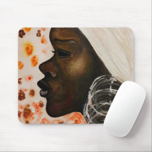 African Beauty - Watercolor Painting Mouse Pad