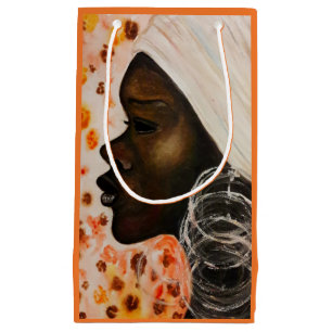 African Beauty - Watercolor Painting Small Gift Bag