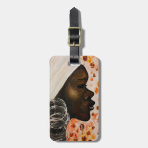 African Beauty Woman Luggage Tag Painting