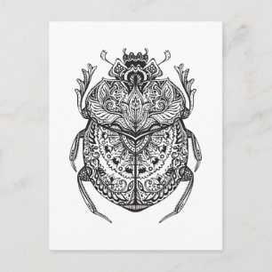 African Beetle Zendoodle Postcard