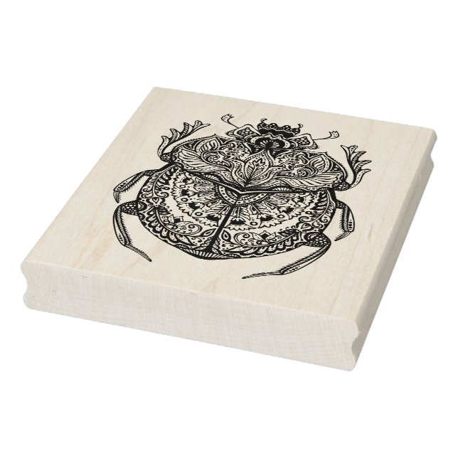 African Beetle Zendoodle Rubber Stamp (Stamp)