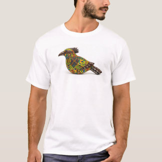 African Bird Design In White T-Shirt