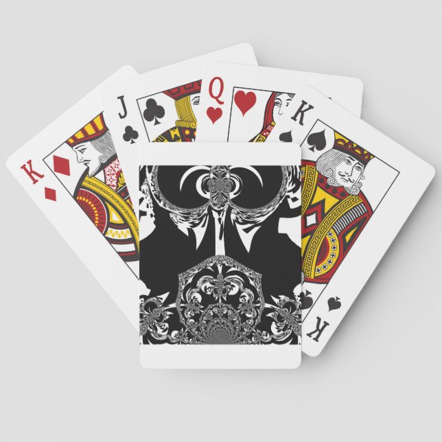African Black and White Art Print Playing Cards (Back)