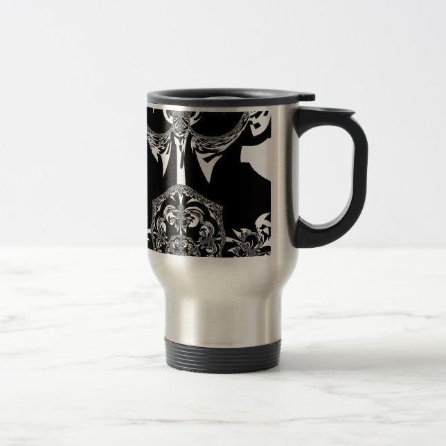 African Black and White Art Print Travel Mug (Right)