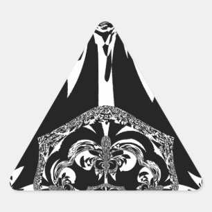 African Black and White Art Print Triangle Sticker