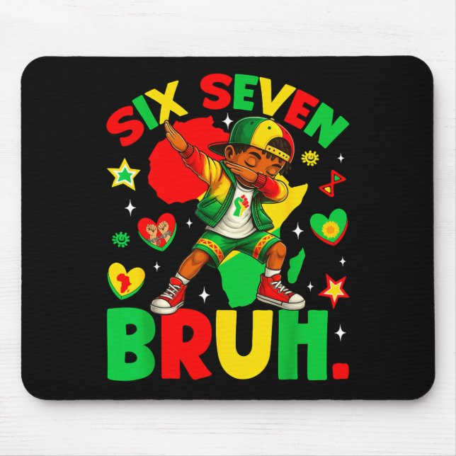 African Black Dabbing Bruh Seven History American  Mouse Pad (Front)