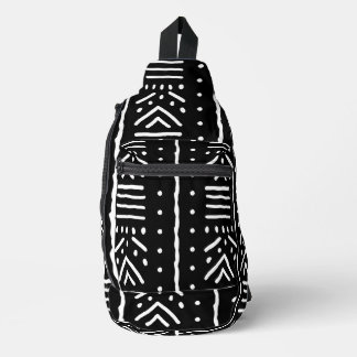 African Black Mudcloth Sling Bag - Crossbody