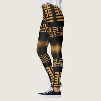 African Black Royal Bogolan Leggings