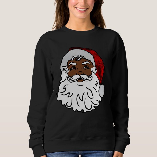 african black santa christmas sweatshirt (Front)