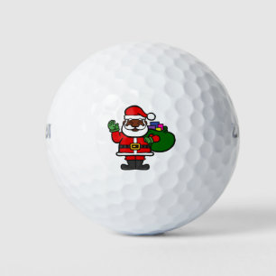 african black santa claus xmas golf balls