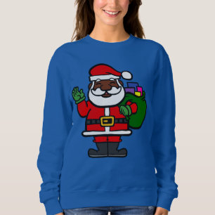 african black santa claus xmas sweatshirt