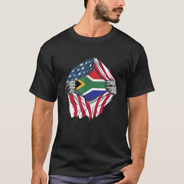 African Blood Inside Me Shirt South Africa Flag (Front)