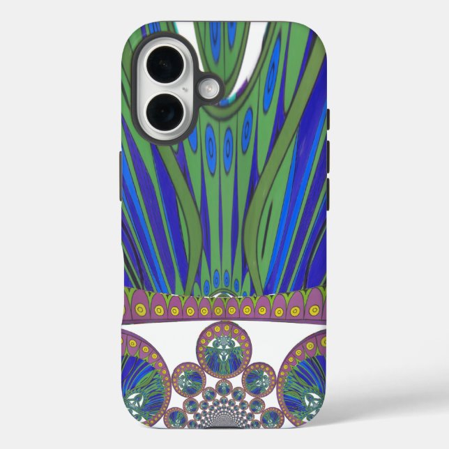 African Blue Purple Decorative Art Design Print Case-Mate iPhone Case (Back)