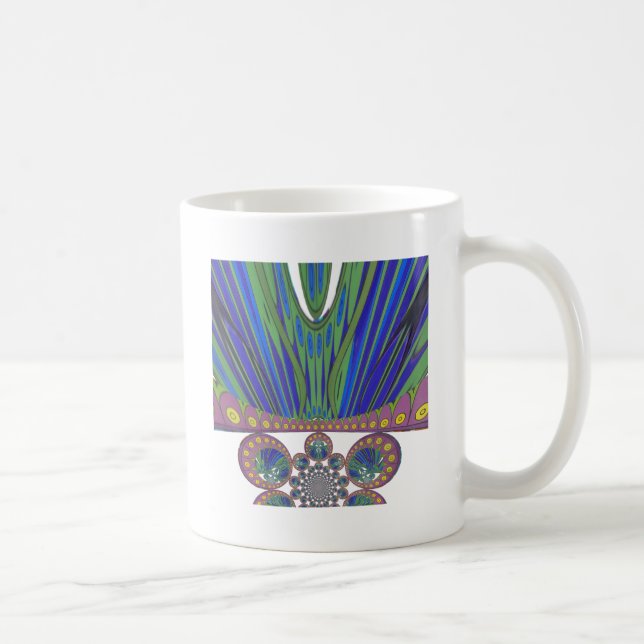 African Blue Purple Decorative Art Design Print Coffee Mug (Right)