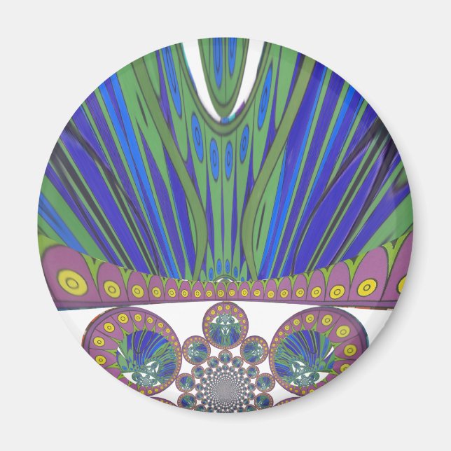African Blue Purple Decorative Art Design Print Magnet (Front)