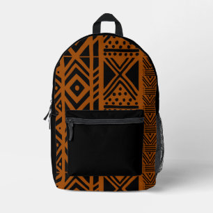 African Bogolan Black Mud Cloth Inspired Backpack