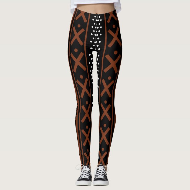 African Bogolan Inspired Leggings (Front)