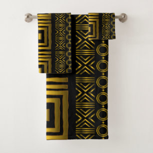 African Bogolan Style Mud Cloth Inspired Towel Set