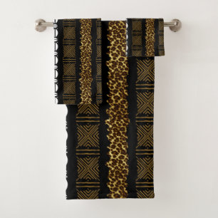 African Bogolan Style Mud Cloth Inspired Towel Set
