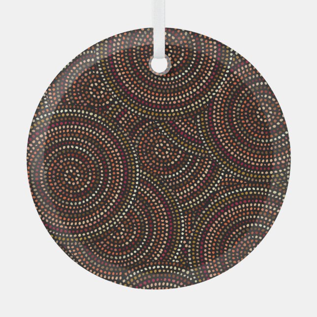 African Boho: Tribal Seamless Art. Glass Tree Decoration (Front)