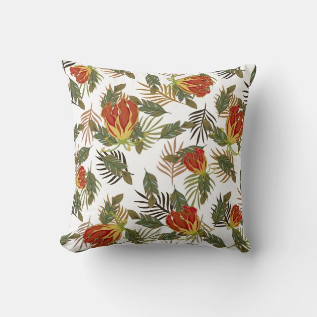 African Botanical Throw Pillow (Front)