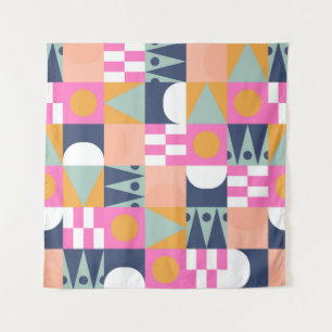 African bright colour block seamless pattern. Geom Tapestry