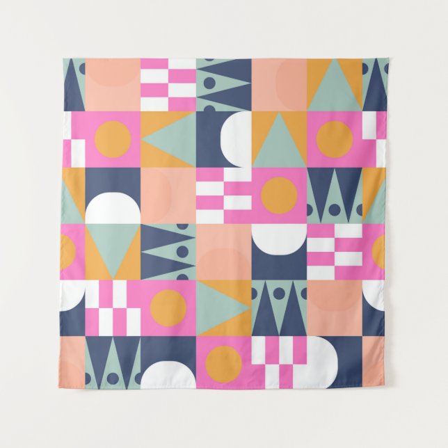 African bright colour block seamless pattern. Geom Tapestry (Front)