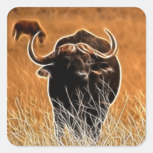 African Buffalo Square Sticker