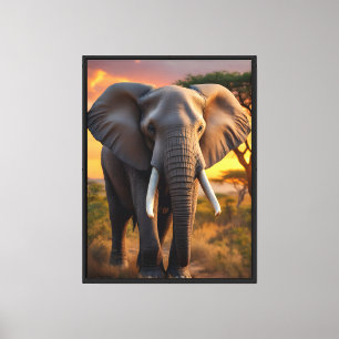 African Bull Elephant Canvas Print
