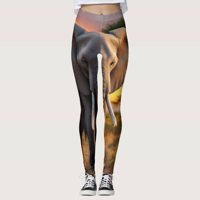 African Bull Elephant Leggings (Front)
