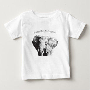 African Bush Elephant Drawing Baby T-Shirt
