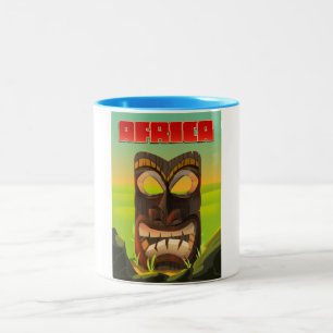 African Carved Head Two-Tone Coffee Mug