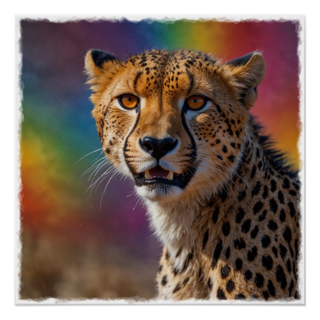 African Cheetah Portrait Poster (Front)