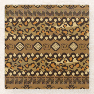 African cheetah skin pattern 2 glass coaster