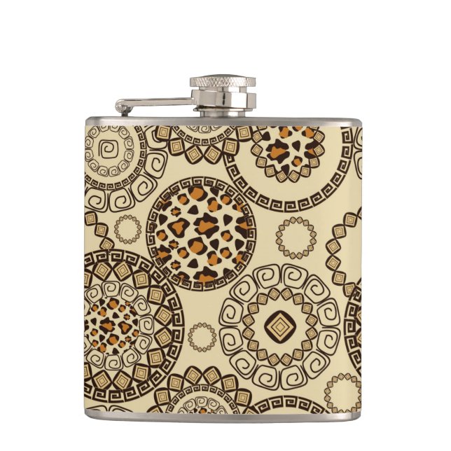 African cheetah skin pattern 3 hip flask (Front)