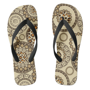 African cheetah skin pattern 3 jandals