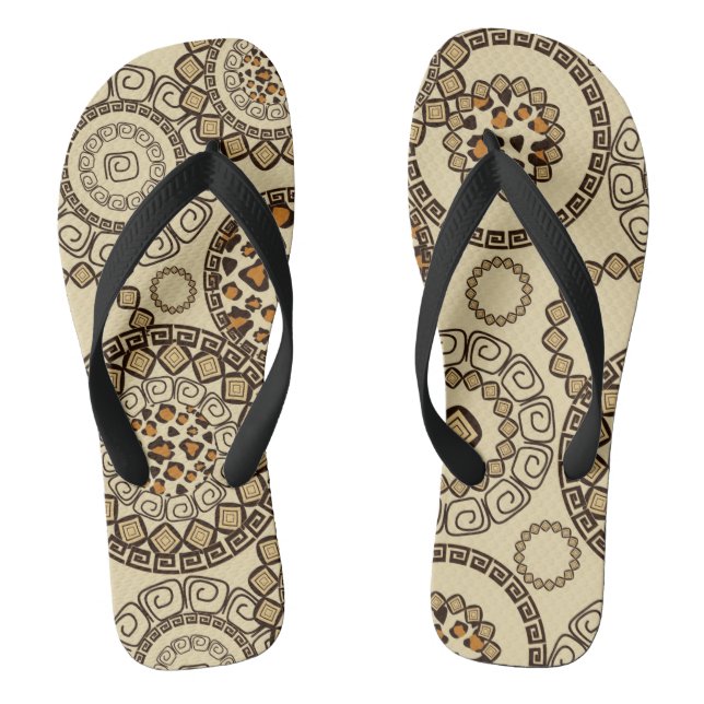 African cheetah skin pattern 3 jandals (Footbed)