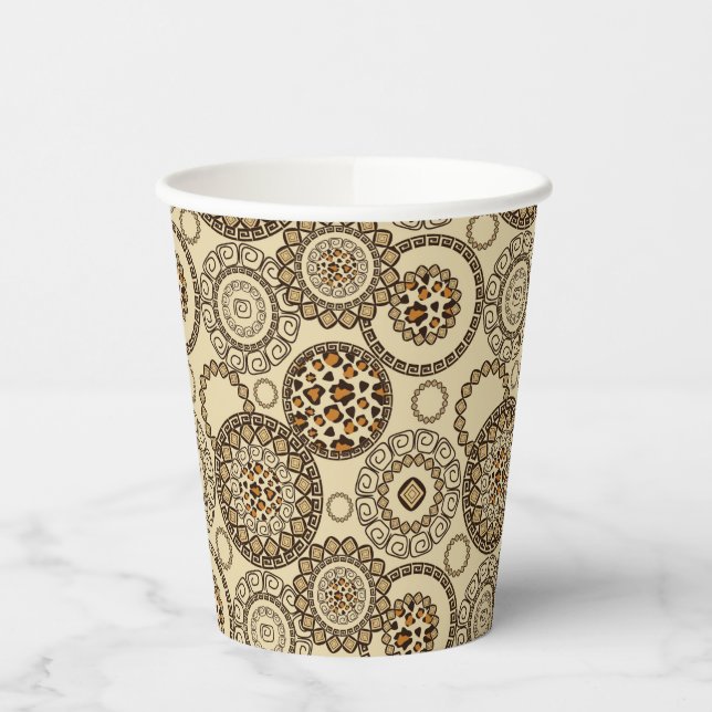 African cheetah skin pattern 3 paper cups (Left)