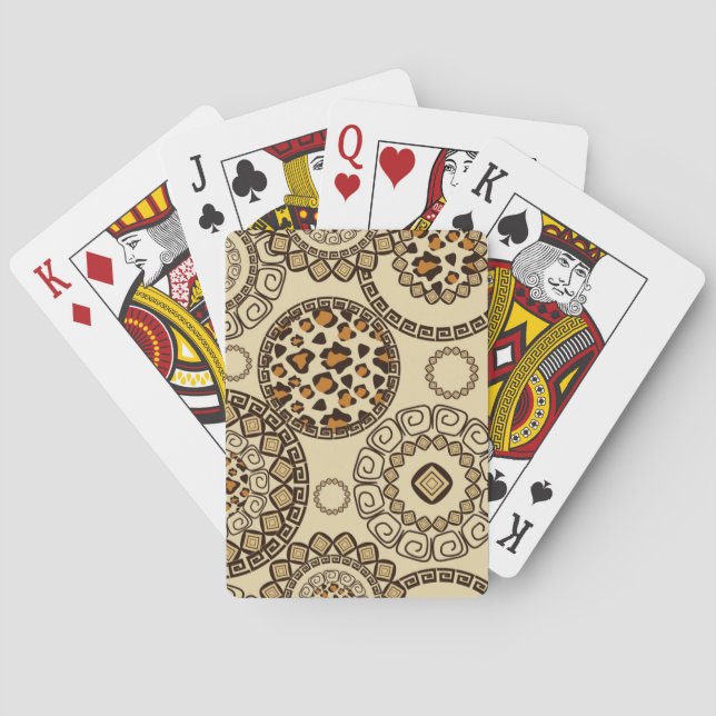 African cheetah skin pattern 3 playing cards (Back)