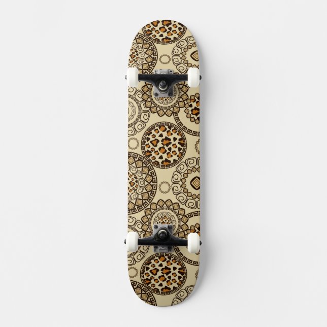African cheetah skin pattern 3 skateboard (Front)