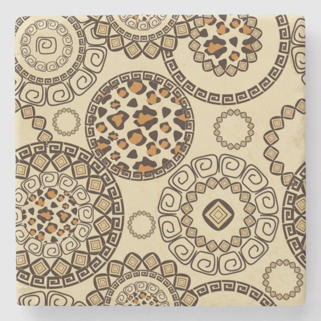 African cheetah skin pattern 3 stone coaster (Front)
