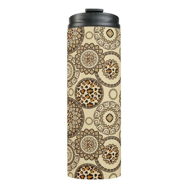 African cheetah skin pattern 3 thermal tumbler (Front)