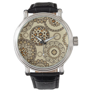 African cheetah skin pattern 3 watch