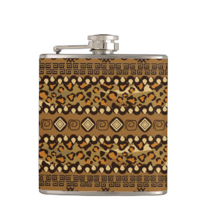 African cheetah skin pattern hip flask