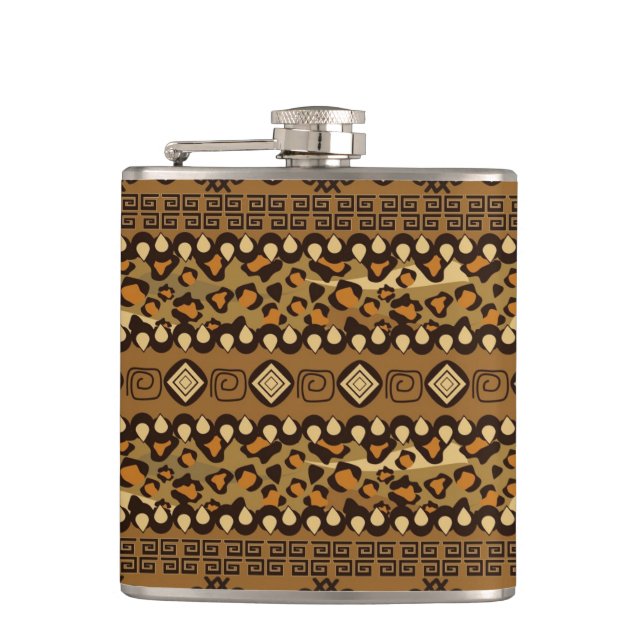 African cheetah skin pattern hip flask (Front)