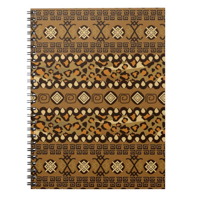 African cheetah skin pattern spiral notebook (Front)