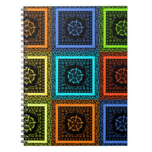 African Chequered Pattern Art Print Spiral Notebook