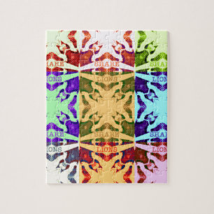 African Chequered Pop art Culture colourful patter Jigsaw Puzzle