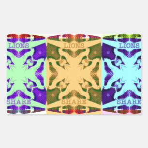 African Chequered Pop art Culture colourful patter Rectangular Sticker