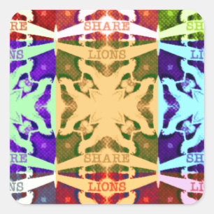 African Chequered Pop art Culture colourful patter Square Sticker